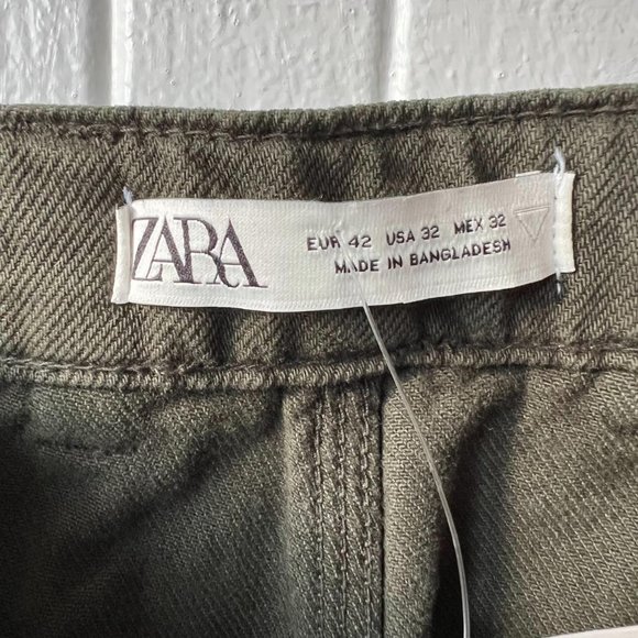 Brand New Zara Cargo Utility Carpenter Canvas Pant Jean Size 14 - Picture 5 of 5